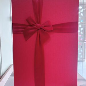 Caja roja con cinta roja grande