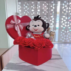 Caja corazón con osito