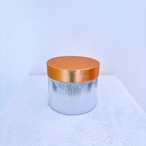 Caja cilíndrico plateado
