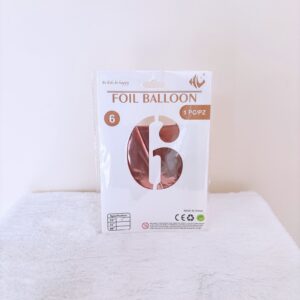 Globos en numero 6 palo rosa