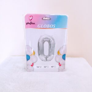 Globos en numero 0 plateado