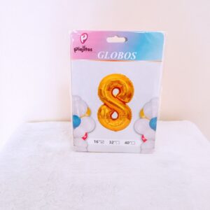 Globos en numero 8 dorado