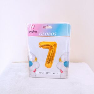 Globos en numero 7 dorado