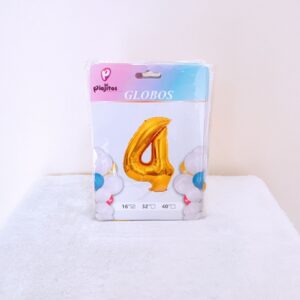 Globos en numero 4 dorado