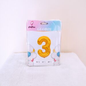 Globos en numero 3 dorado