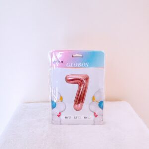 Globos en numero 7 palo rosa