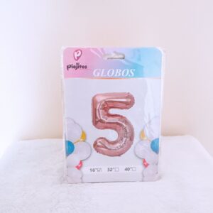 Globos en numero 5 palo rosa
