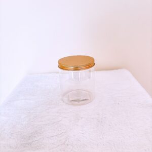 Frasco con tapa dorada