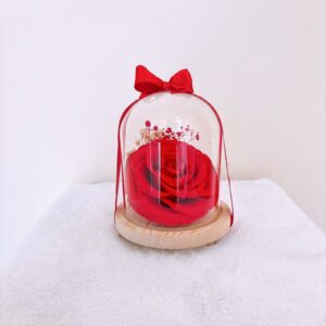 Cúpula flor roja con lazo roja