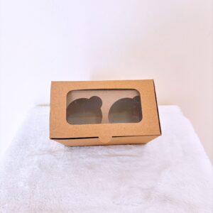 Caja kraft para dos postre