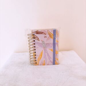 Agenda beige con colibrí