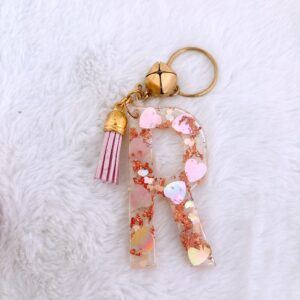 Llavero inicial R beige