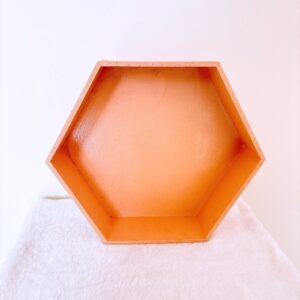 Caja de madera octagonal beige