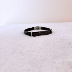 Pulsera negra con plateado