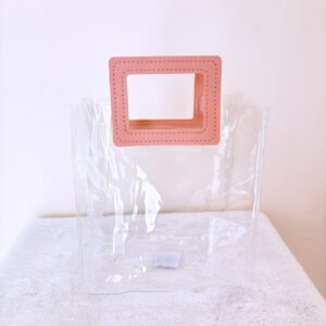 Funda transp. agarradera rosa