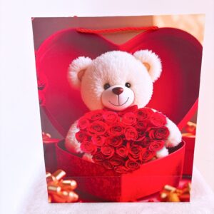 Funda roja con un osito