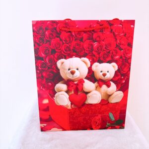 Funda rojo con dos ositos