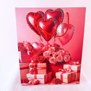 Funda rojo con flores