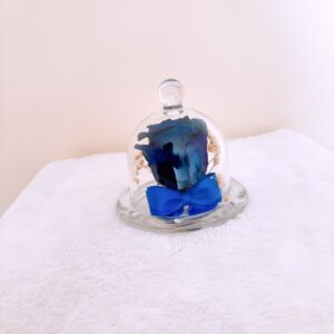 Cúpula flor azul con lazo azul