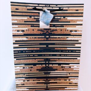 Funda con raya dorado y negro