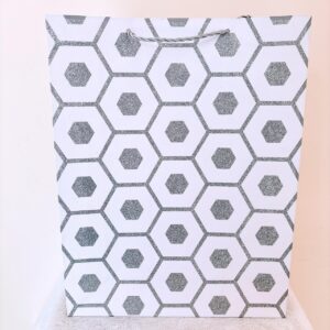 Funda blanca plateado octagonal