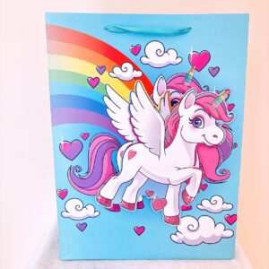 Funda celeste y unicornio blanco