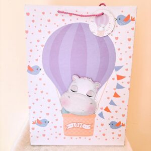 Funda blanca morado e hipopótamo