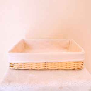 Caja rectangular beige mediana