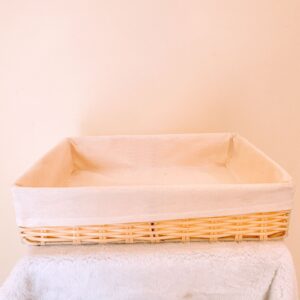 Caja rectangular beige grande