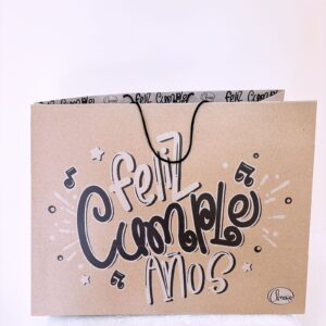 Funda kraft ancha de feliz cumpleaños