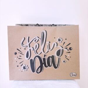 Funda kraft ancha feliz día