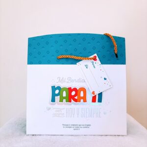 Funda blanca con celeste