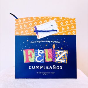 Funda azul de feliz cumpleaños