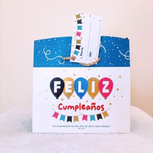 Funda azul de feliz cumpleaños