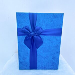 Caja azul cuadrada mediana
