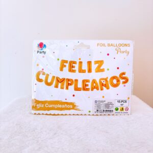 Letras feliz cumpleaños dorada