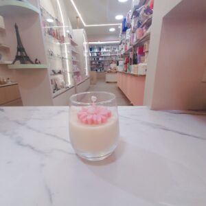Vela Aromática con una Flor