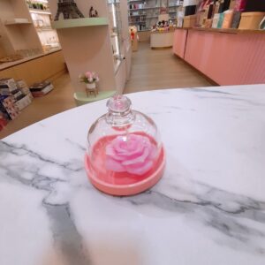 Cúpula de Vidrio con una Rosa
