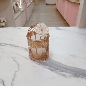 Porta vela color oro