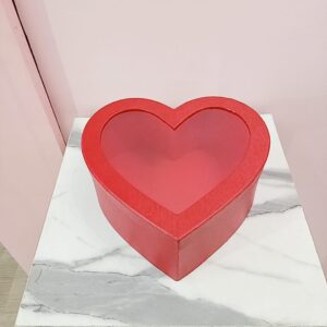 Caja Corazón Roja con Tapa de Acetato