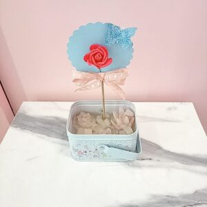 Vela en cajita de aluminio celeste