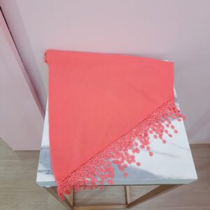 Bufanda Triangular Anaranjado Con Encaje