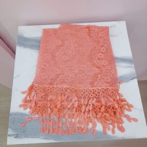 Bufanda Color Salmon de Encaje