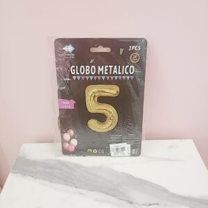 Globo aluminio dorado #5