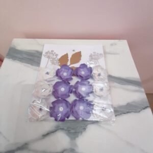 Flores de Papel Morado y Blanco