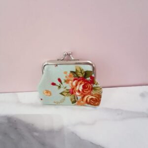 Monedero Menta con Flores