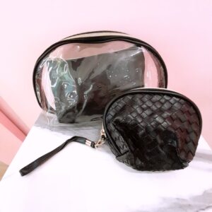 Set de tres estuches para maquillaje