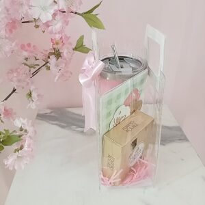 Arreglo taza térmica rosada
