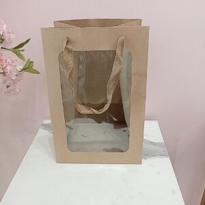 Funda Kraft med. c/ventana trasparente