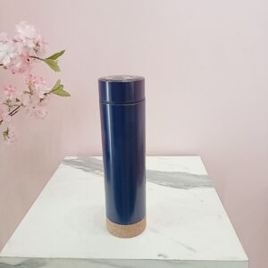 Termo azul con temperatura